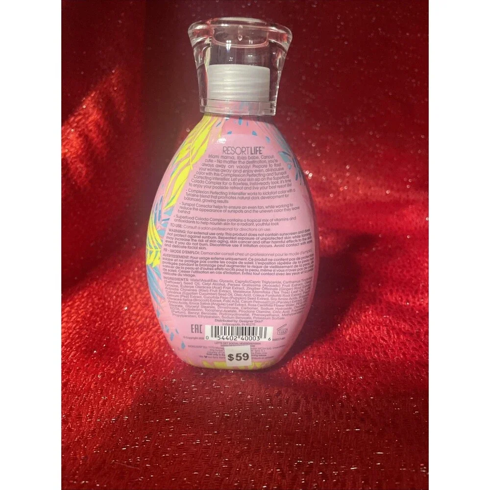 Designer Skin Resort Life Intensifier & Sunspot Correcting Tanning Bed Lotion